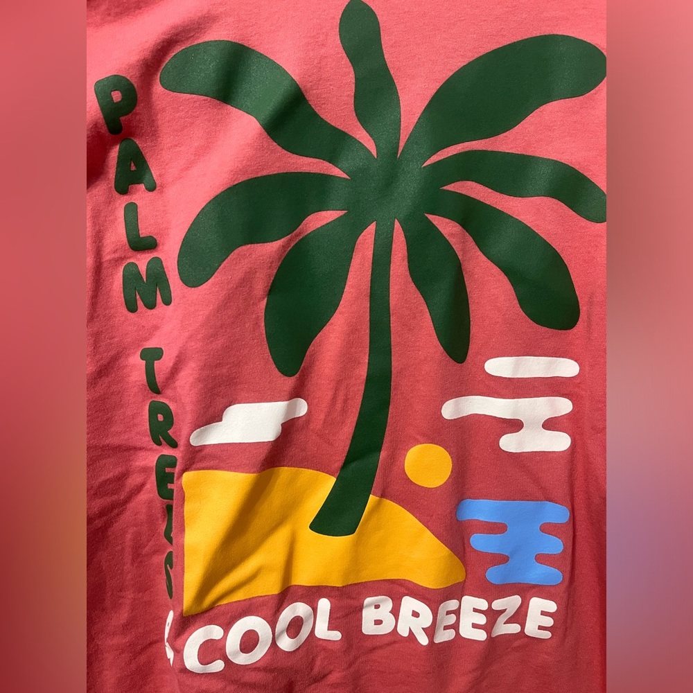 Old Navy Beach Graphic Tee in Coral Color Size XL NWOT - Picture 4 of 6